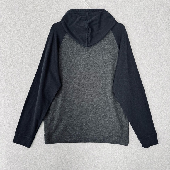 Vince Pullover Hoodie Mens Large Gray Navy Blue Double Knit Long Sleeve Pocket - Picture 7 of 15